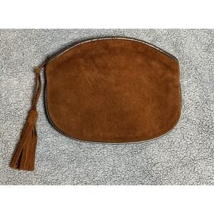 Vintage Shirl Miller LTD Brown Clutch Bag Suede Zip Closure‎ Made in USA